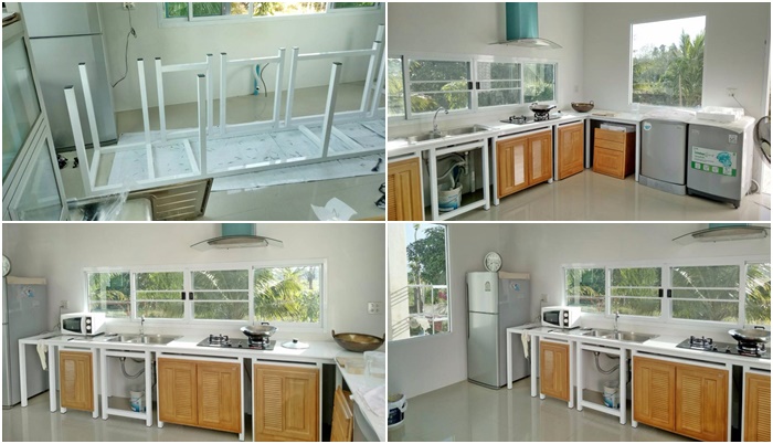 รีวิวการตกแต่งห้องครัวมุมเครื่องซักผ้าด้วยตัวเอง